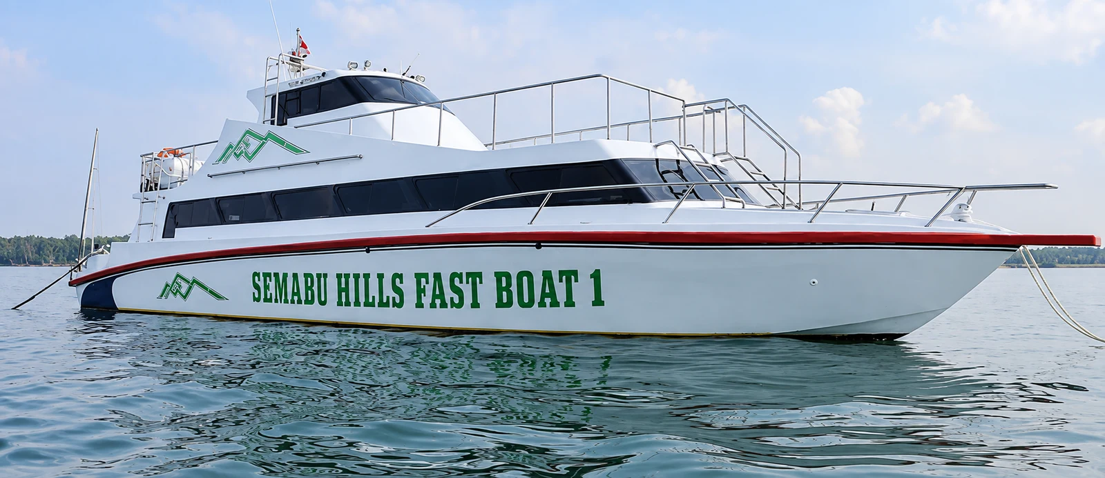 Semabu Hills Fast Boat 1 traveling across calm water near Bali