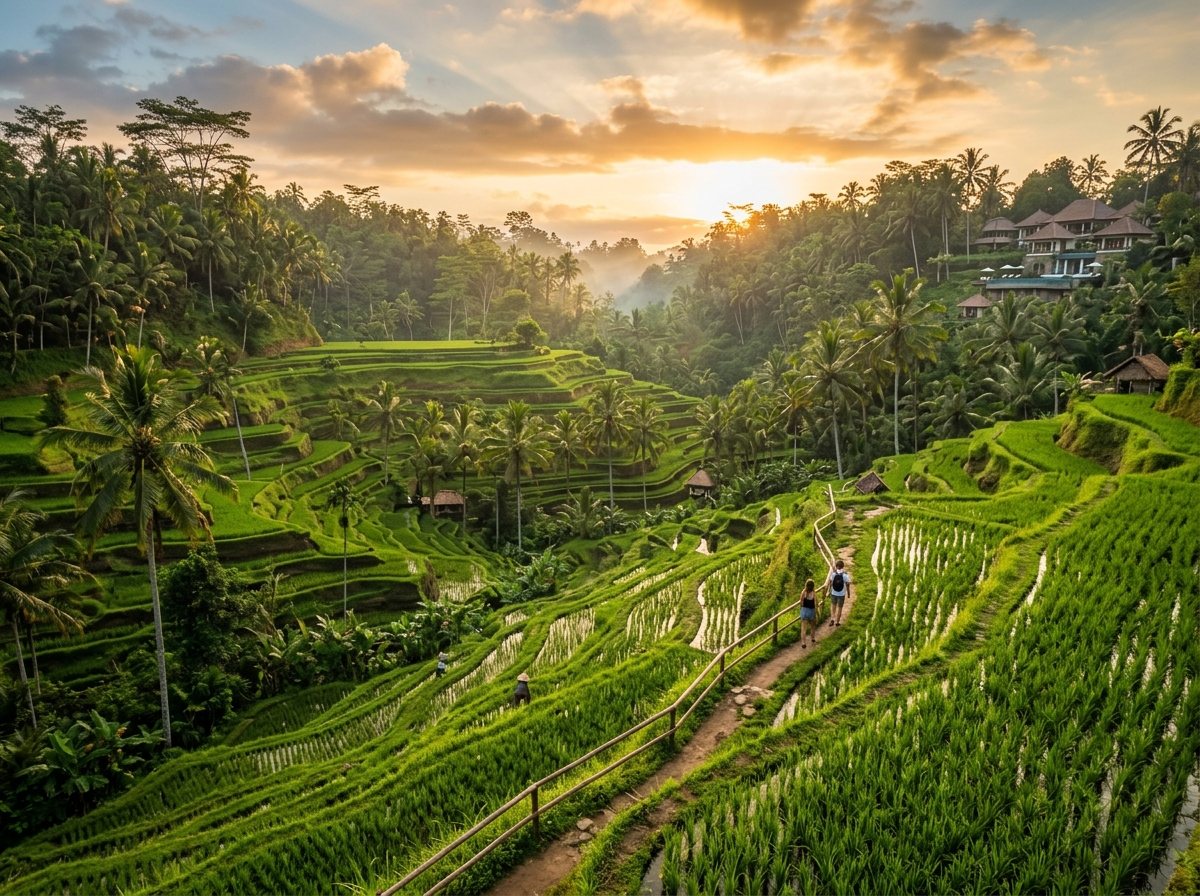 Lush green Tegallalang rice terraces in Ubud